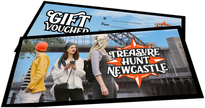 A photo of a physical gift voucher for Treasure Hunt Newcastle.