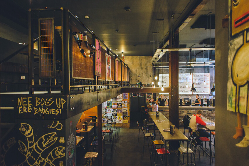 Snug seating area inside BrewDog Newcastle